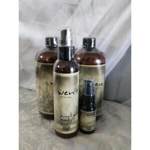 4 Pcs Wen By Chaz Dean.2 Conditioners 1 Replenisher 1 Straightener Sweet A Mint